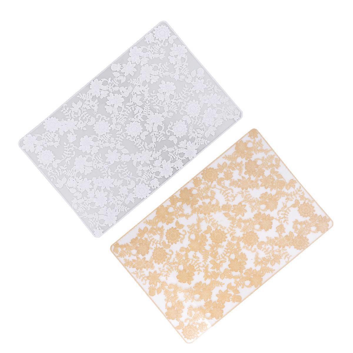 Placemats Table Mats Square Solid Color Kitchen Dining Table Protector Pad 2Pcs White PP