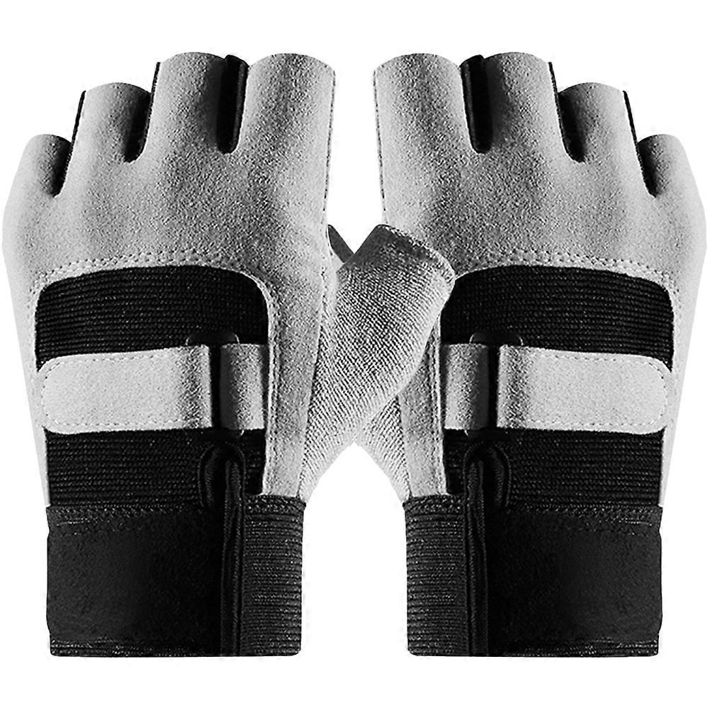 Gym Gloves Workout Design Moisture-wicking Portable Weight Lifting Grey 20x10cm Enhanced Grip 1 Pair