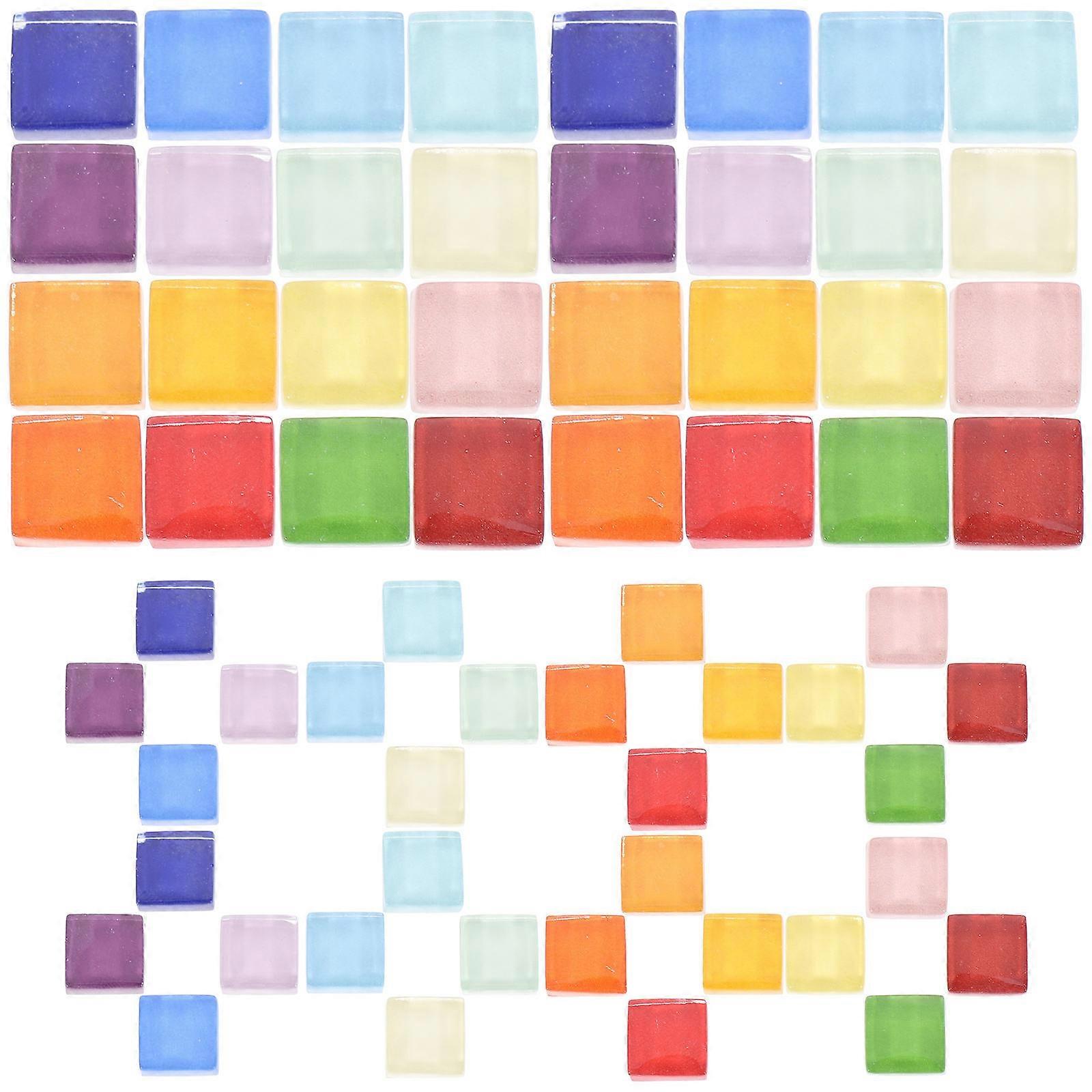 Mirror Glass Tiles Square Diy Mosaic Tiles Crafts Making Mosaic Pieces Decorative Mosaic Mirror Pieces Classmates 450Pcs