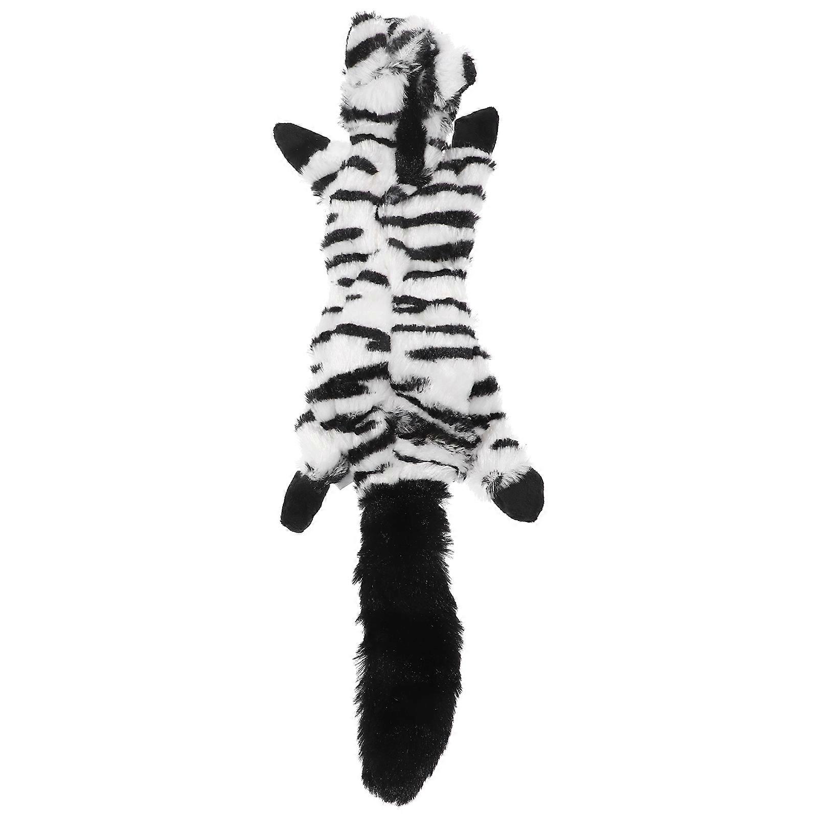 Funny Squeaky Dog Toys Plush Zebra Shaped Chewing Plaything Indoor Play Bite Resistance Toy 1Set