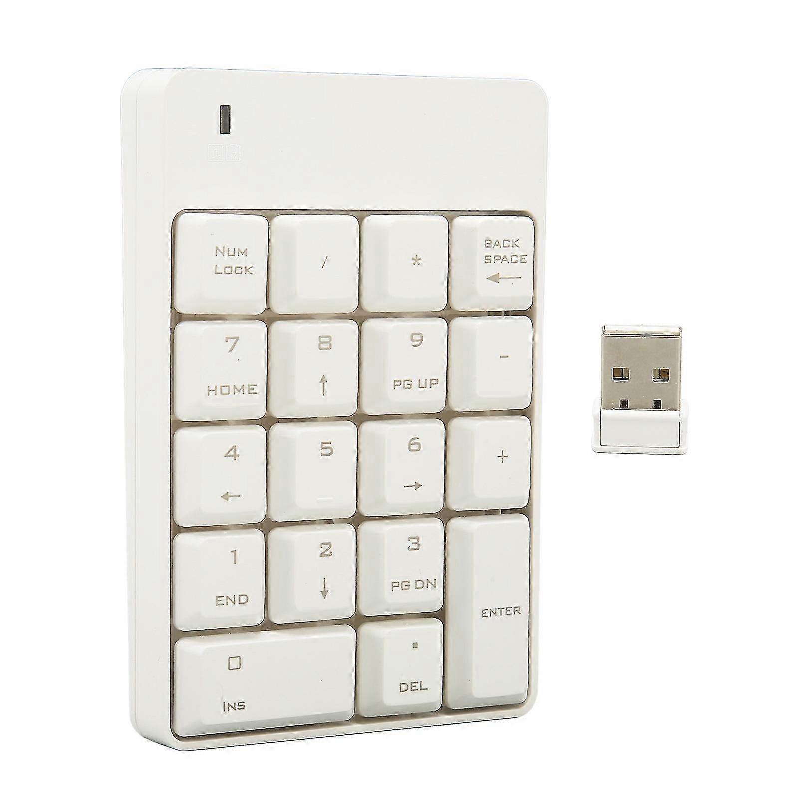 Numeric Keypad SK 51AG 2.4G Wireless 18 Keys Soft Press Touch USB Number Pad for Home Work Office White