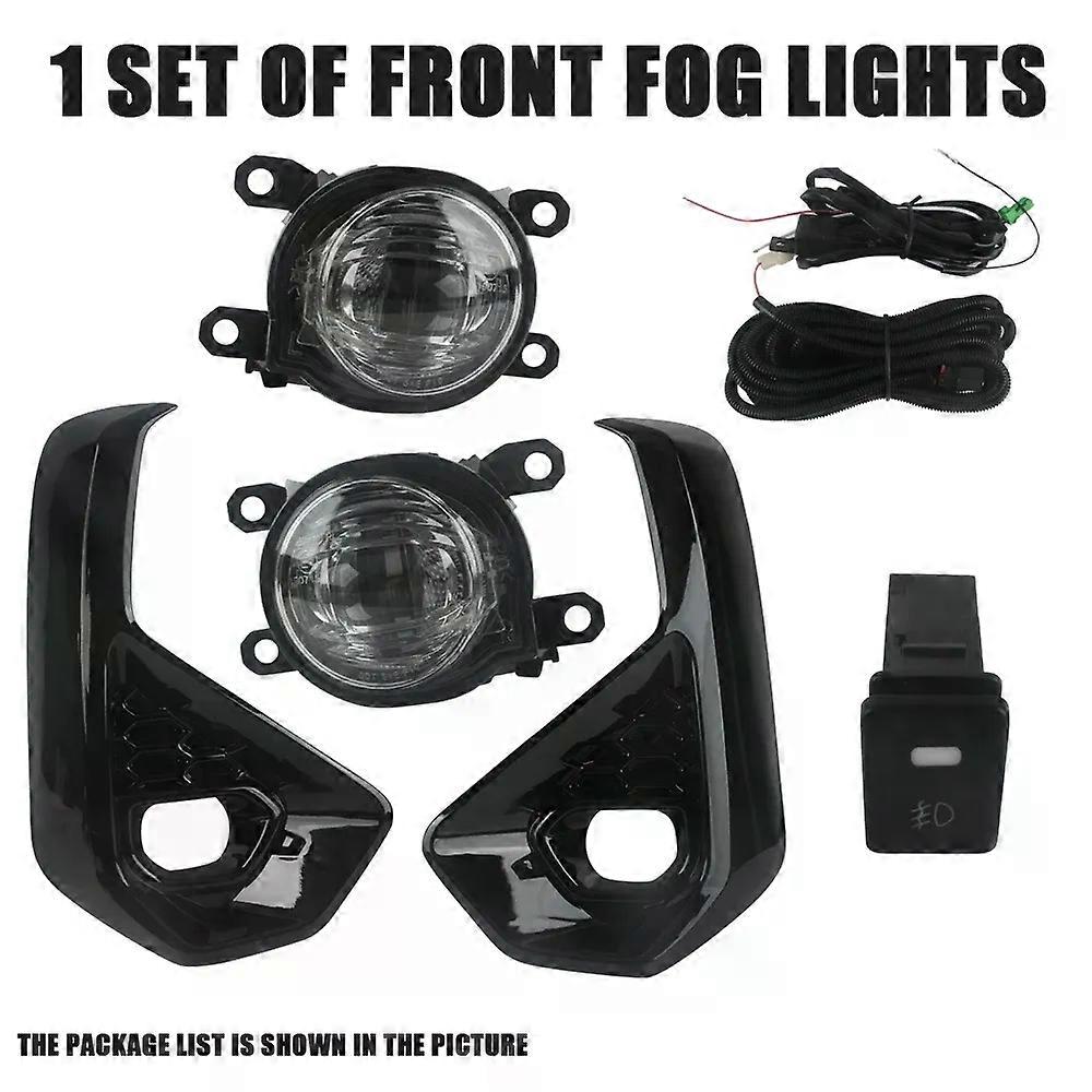 Front Bumper Fog Lamp Upgrade Kit FOR Toyota HiLux Revo SR5 2023 2024 Version Additional Foglight Set Switch + Wiring
