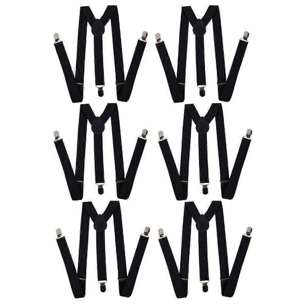 Threads Men's Adjustable Solid Suspenders - 6-Pack - Black