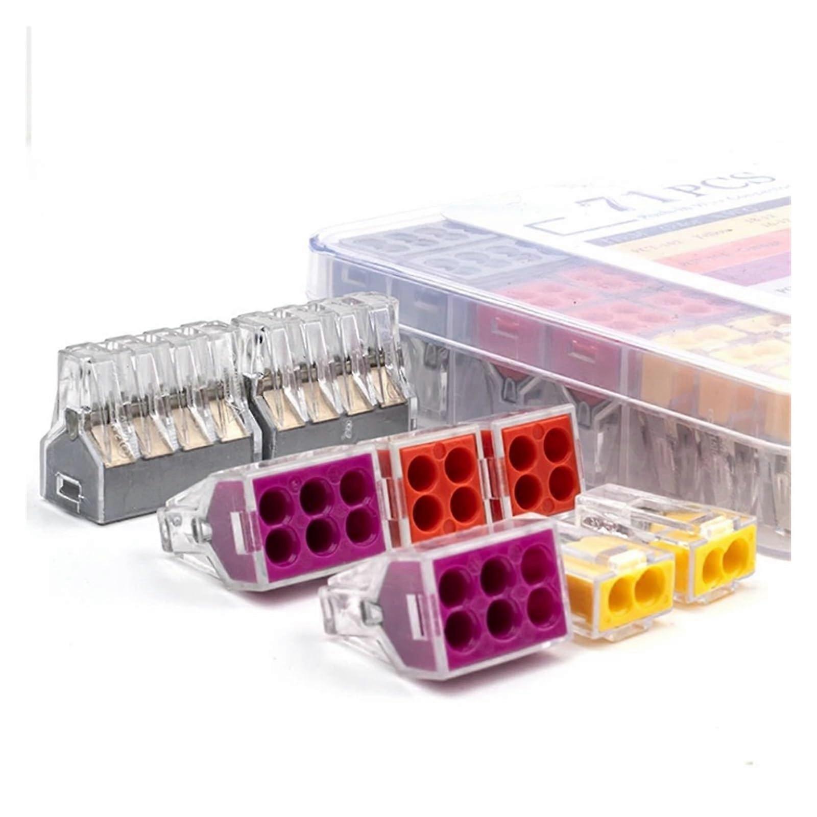 Quick Splicing Wire Connector Hard Wire Straight Insertion 2/3/5/6/8pin Compact Conductor Terminal Block Junction Box(50PCS254)