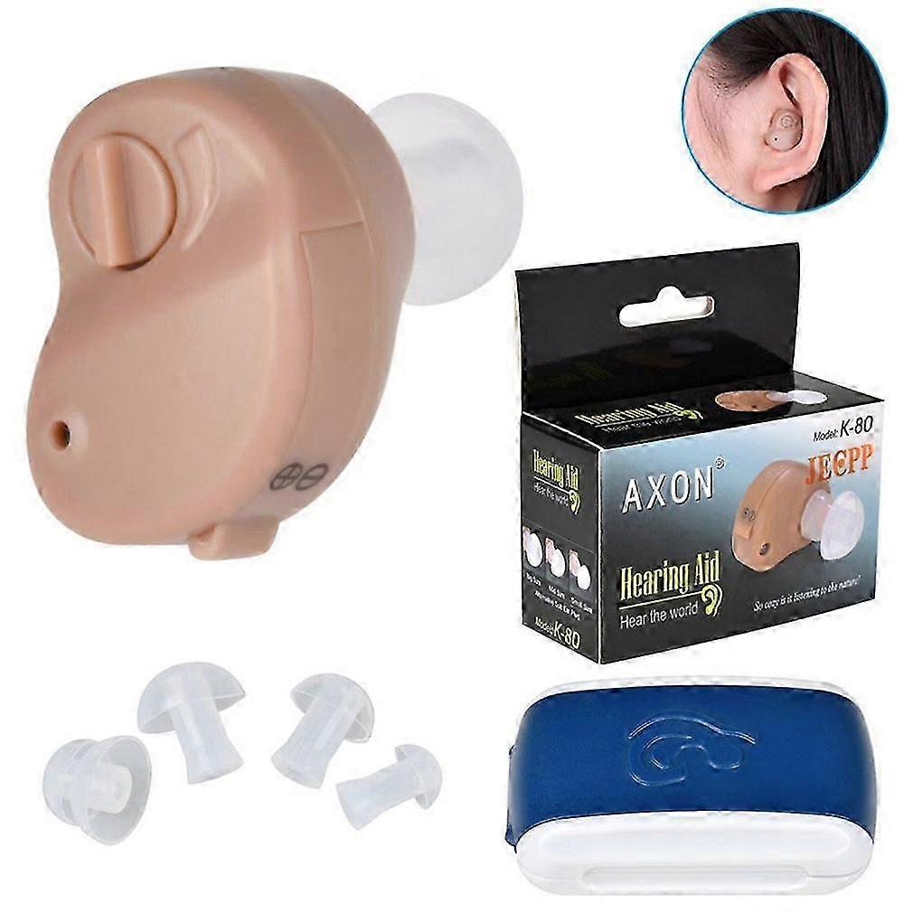 Mini Amplifier Hearing Aid with Volume Control and Ear Plug for Enhanced Sound and Voice for Seniors Health Care