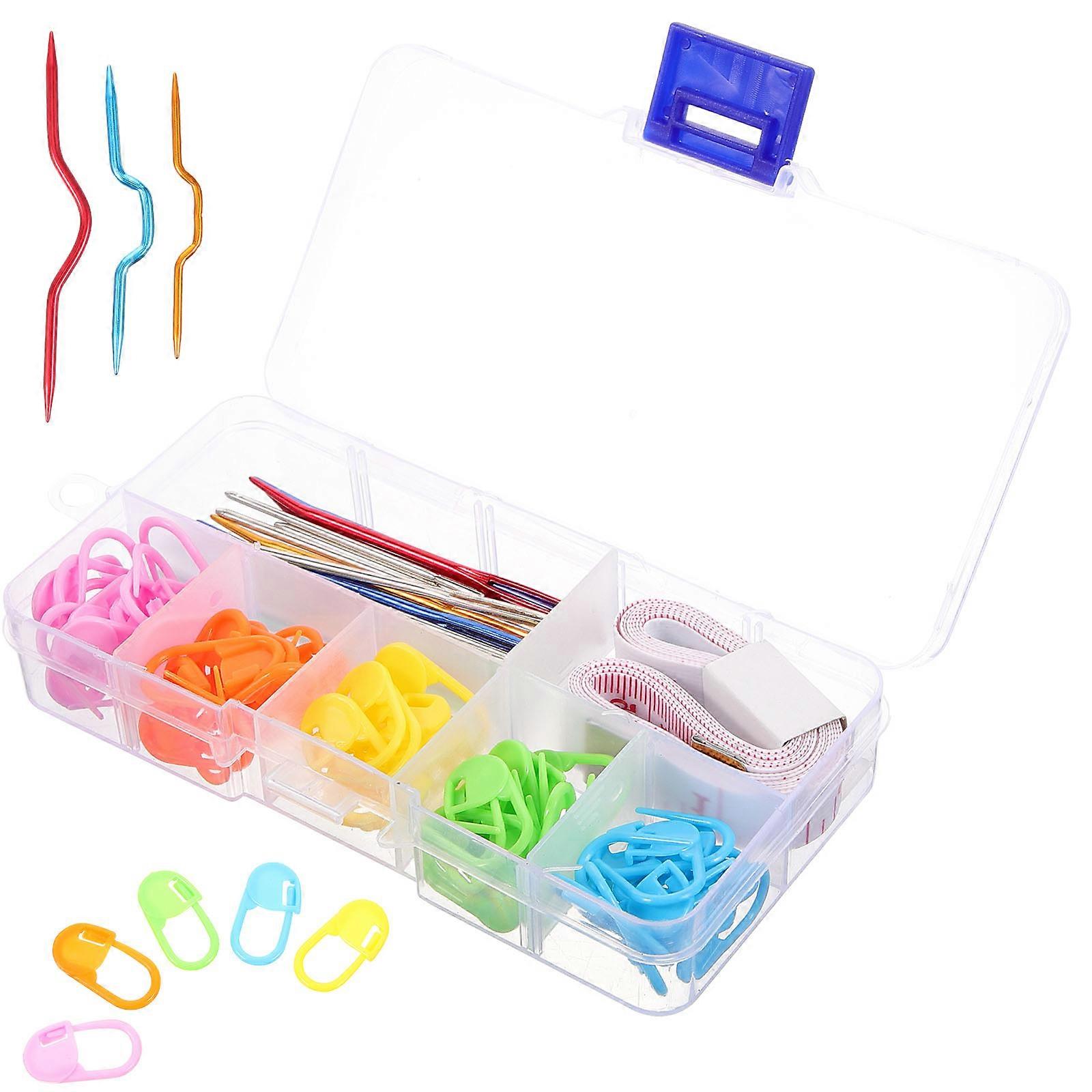 Knitting Needle Darning Needles Wool Sewing Home Use Plastic 12.50X6.00X2.50cm DIY Crafts 1Set