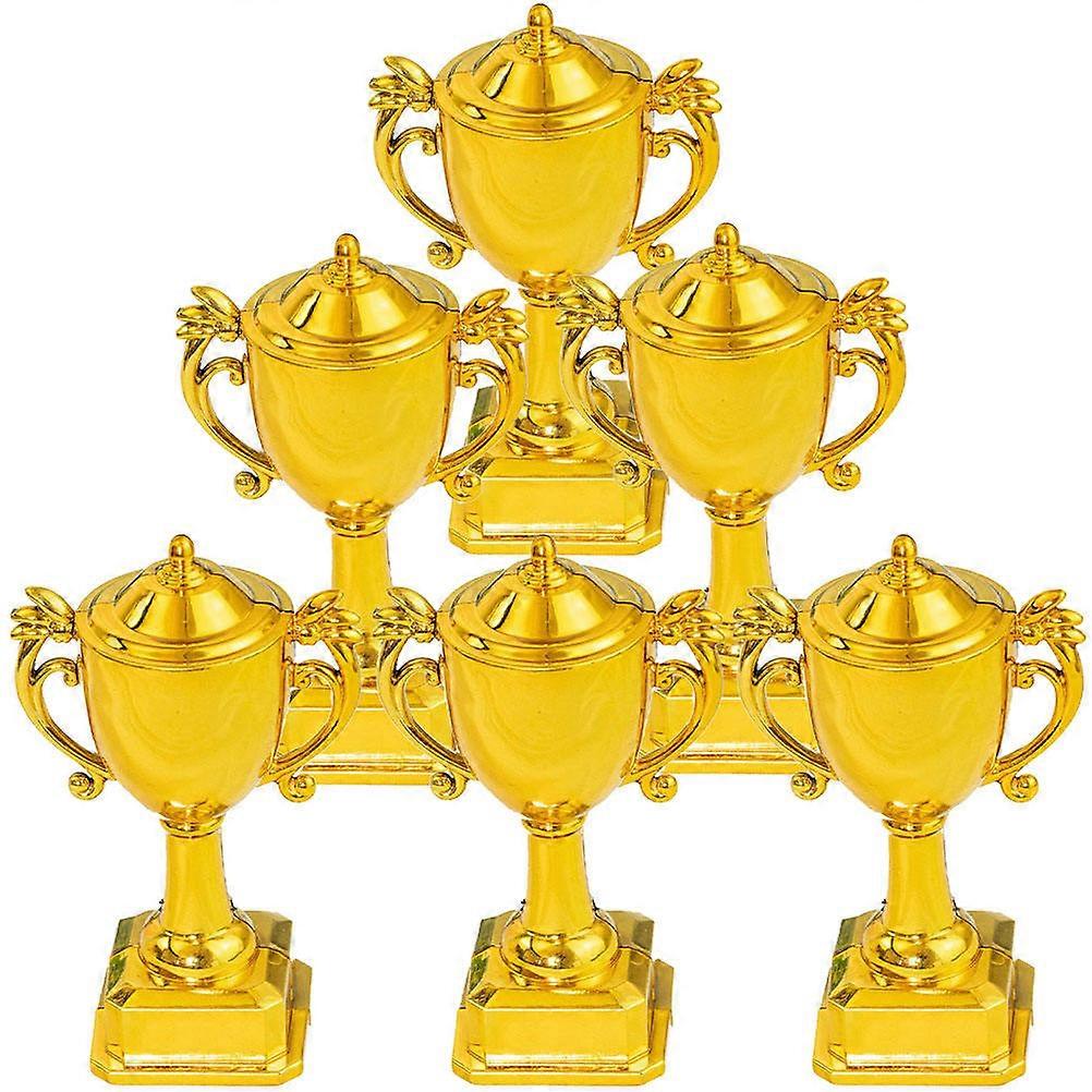Plastic Trophy for Award 6Pcs Miniature Trophy Model Cake Decoration