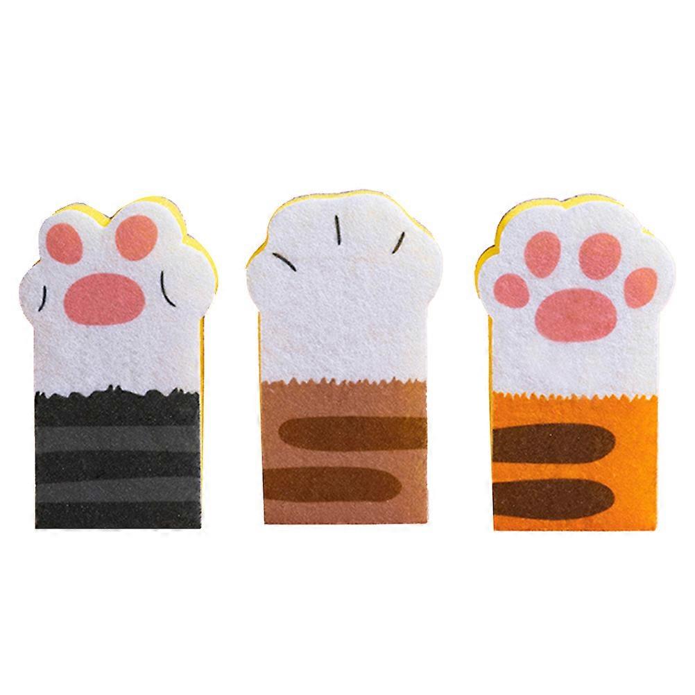 Cat Kitchen Scrubber Dishwashing Sponge Cleaning Pad For Home Use 6x3cm Surface Scrubbing 3Pcs