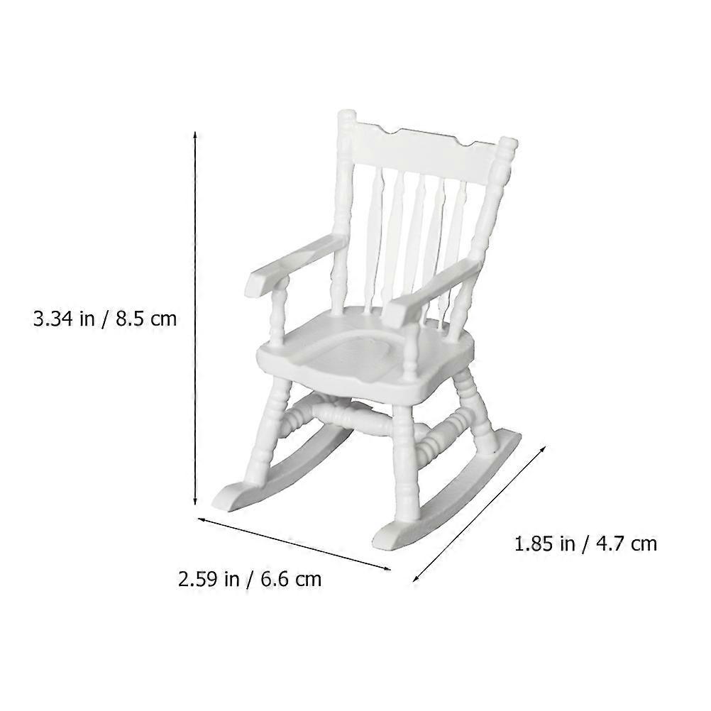 Miniature Wood Chair Mini Rocking Chair Realistic Reproduction Student Graduation Design 8.5x6.6cm 1Pack