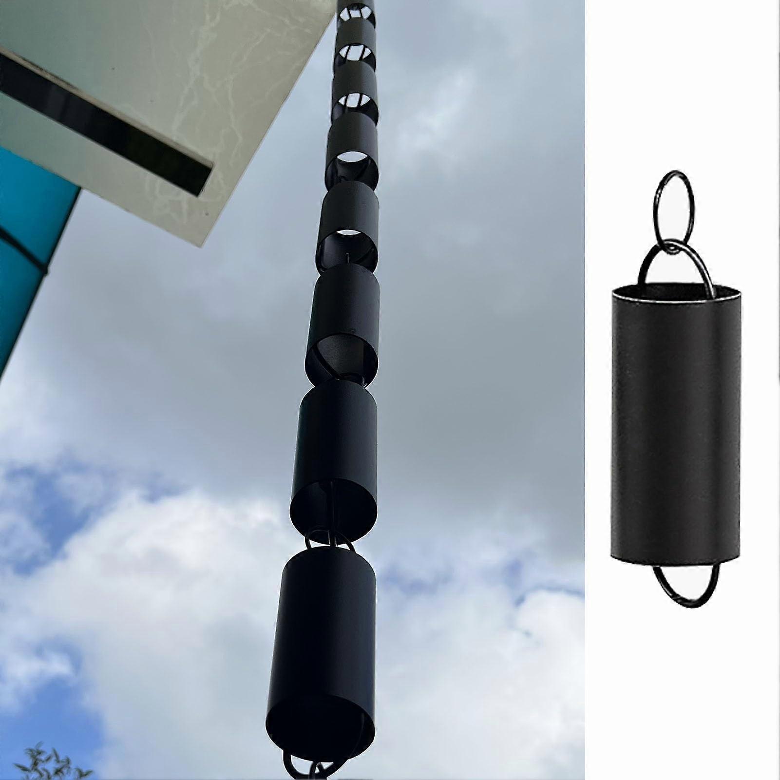 rain chains for gutter drainage, a functional and decorative replacement for downspouts, CylinderDiverting Rain Chains (1.5 m / 4.9ft)