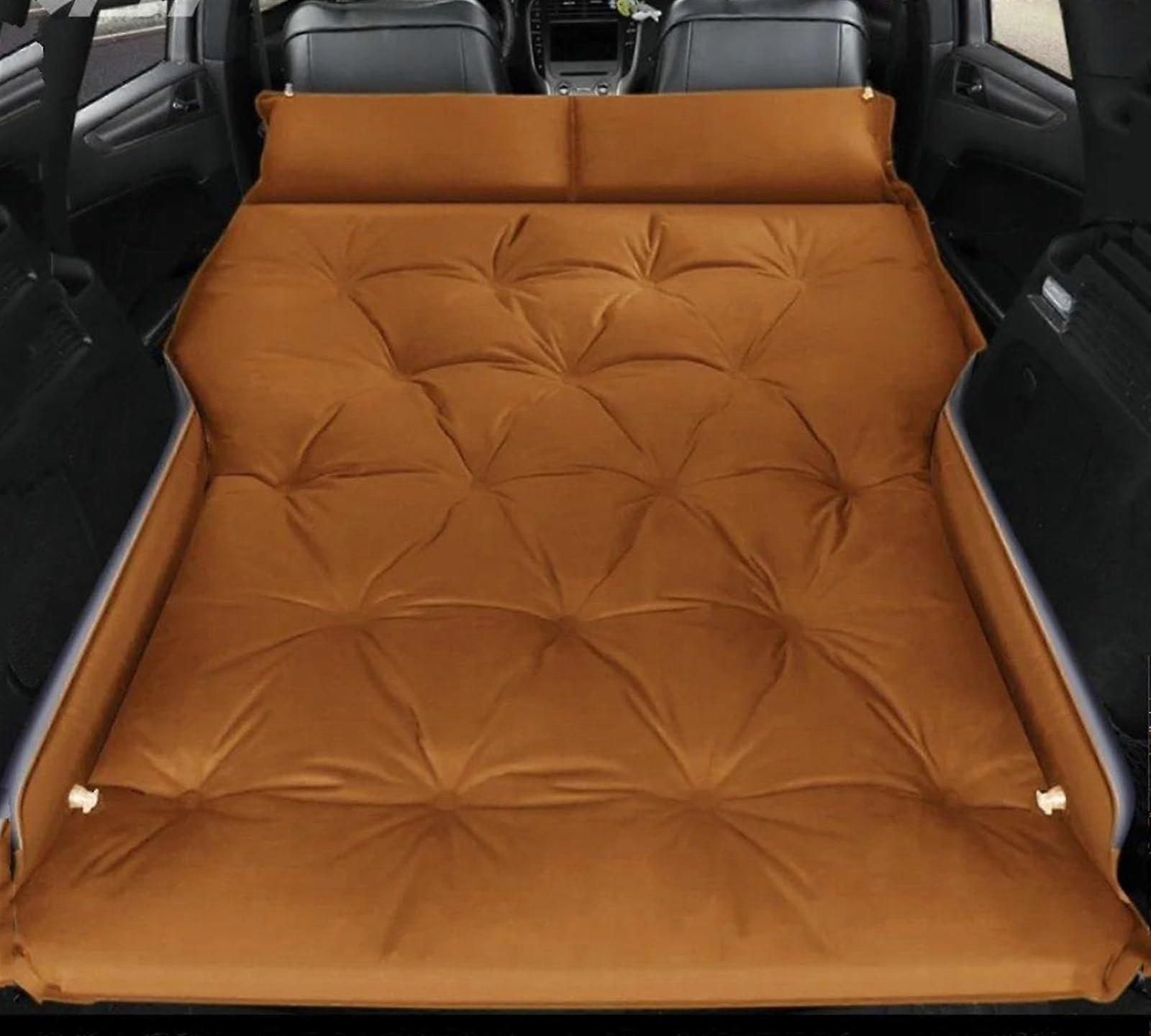 Auto Mattress 180*130*5CM Automatic Inflatable Bed SUV MPV Travel Sleeping Mat (Brown)