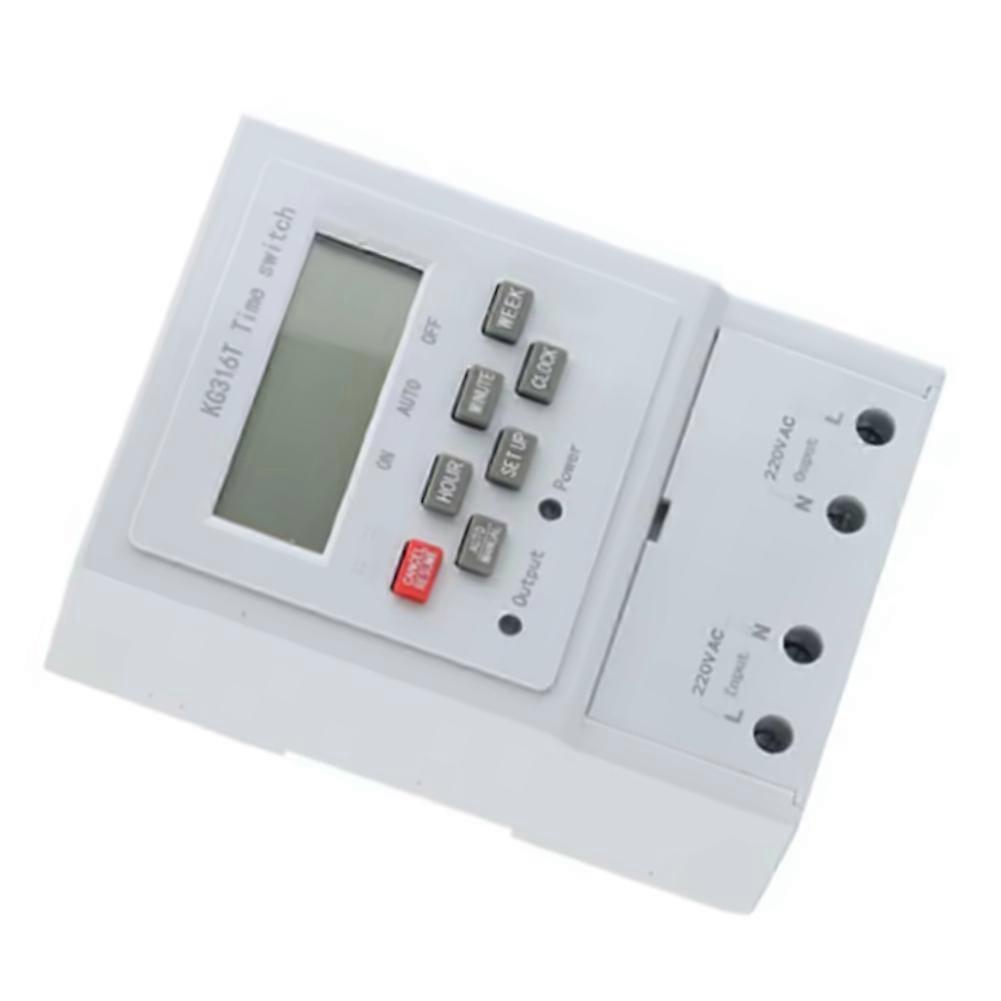 KG316T Din Rail Time Switch LCD Display 220V Microcomputer Time Control Switch Strong Anti-Interfere
