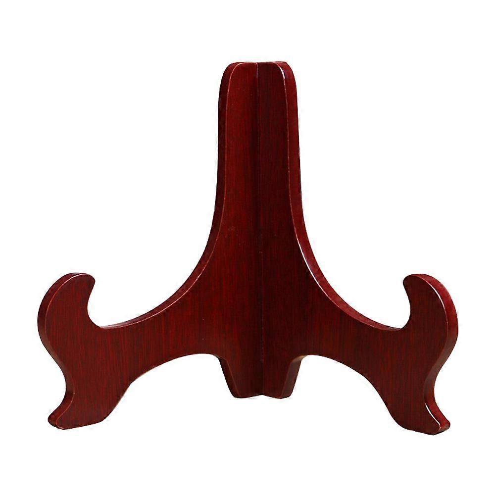 Retro Plate Bracket for Home Use Graceful Curved Stand for Photos Books Art Dark Red