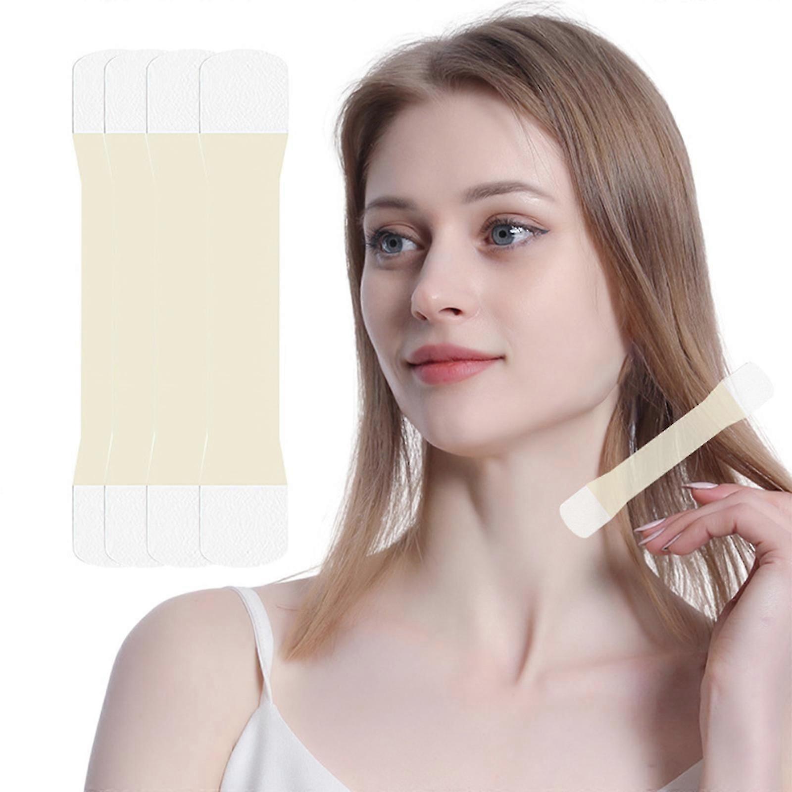 ネックリフティングテープ、ネックレスキューインスタント矯正ストリップ目に見えないしわ防止ネックパッチ(4本のネックバンド、20本の交換用テープ)