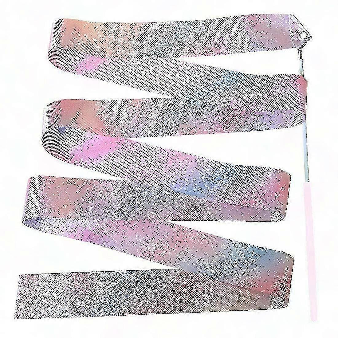 2m blinkende stjernegymbånd for dans, rytmisk gymnastikk, ballett og snurrende streamerstenger - Yx