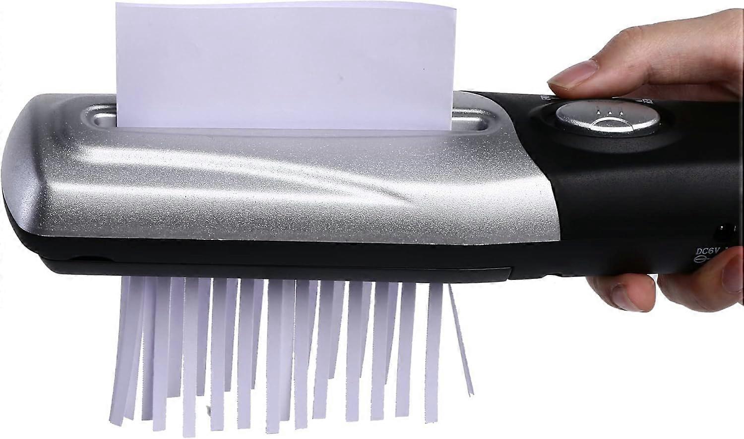 ZENGO Handheld Mini Paper Shredder, USB Auto Paper Shredder Document Cutter Strip Cutting Machine Office Stationery