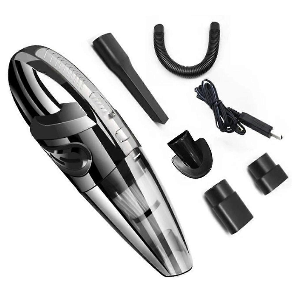1 Set Car Vacuum Cleaner Handheld Wireless Charging Model High Power Small Car Interior Vacuum Cleaner Silver