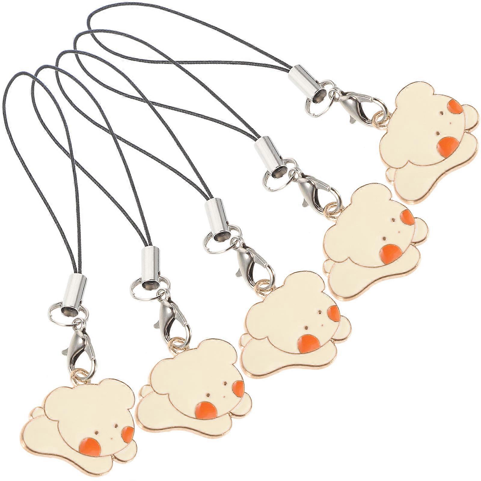Cartoon Animals Keychains Simple Style Keychain Decorations For Women Outdoor Use 5Pcs