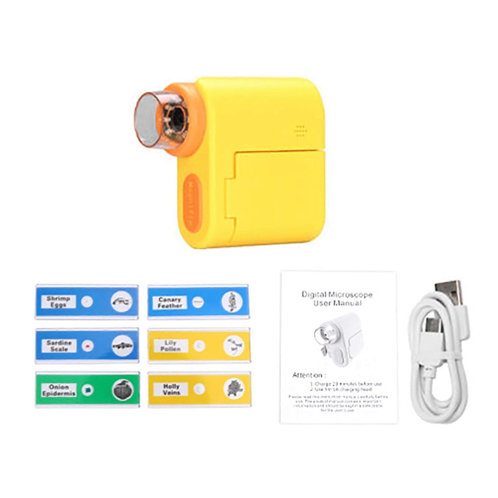 1000x Handheld Mikroskop 4K Digital 2 Inch Display Yellow For Kids Portable STEM Microscope