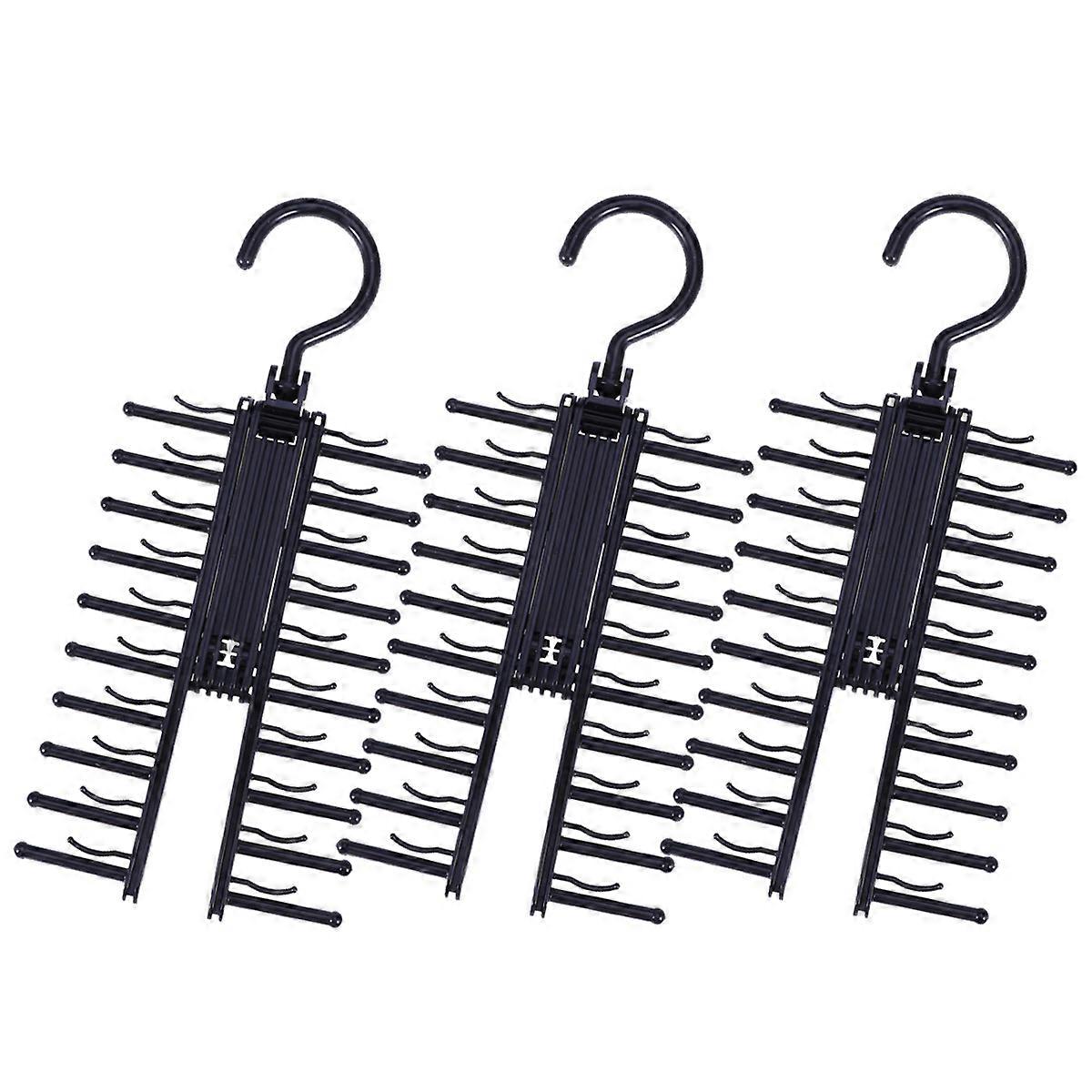 Hanger For Ties Home Use Rectangular Shape Organizing Ties 3Pack Black