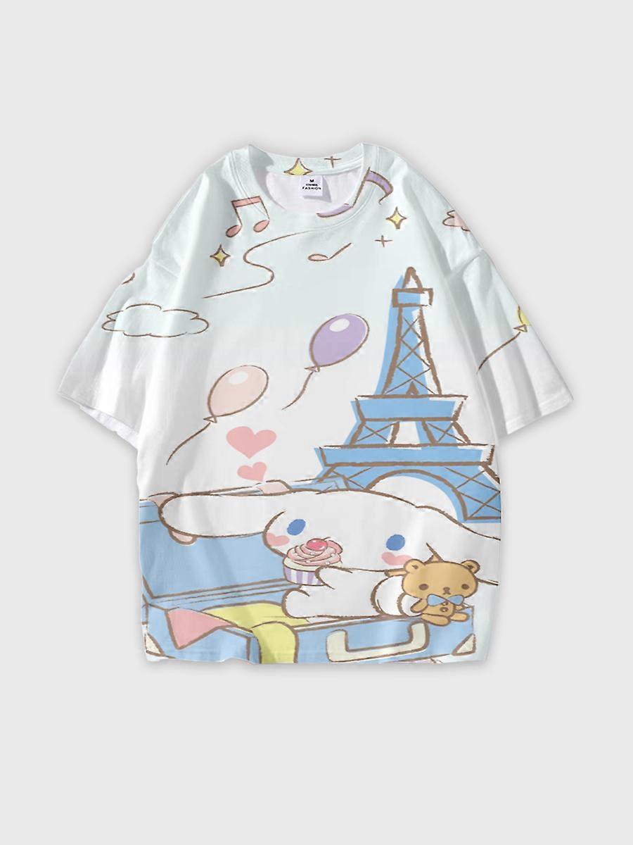 T-shirt round neck Pattern loose short sleeve JW1062