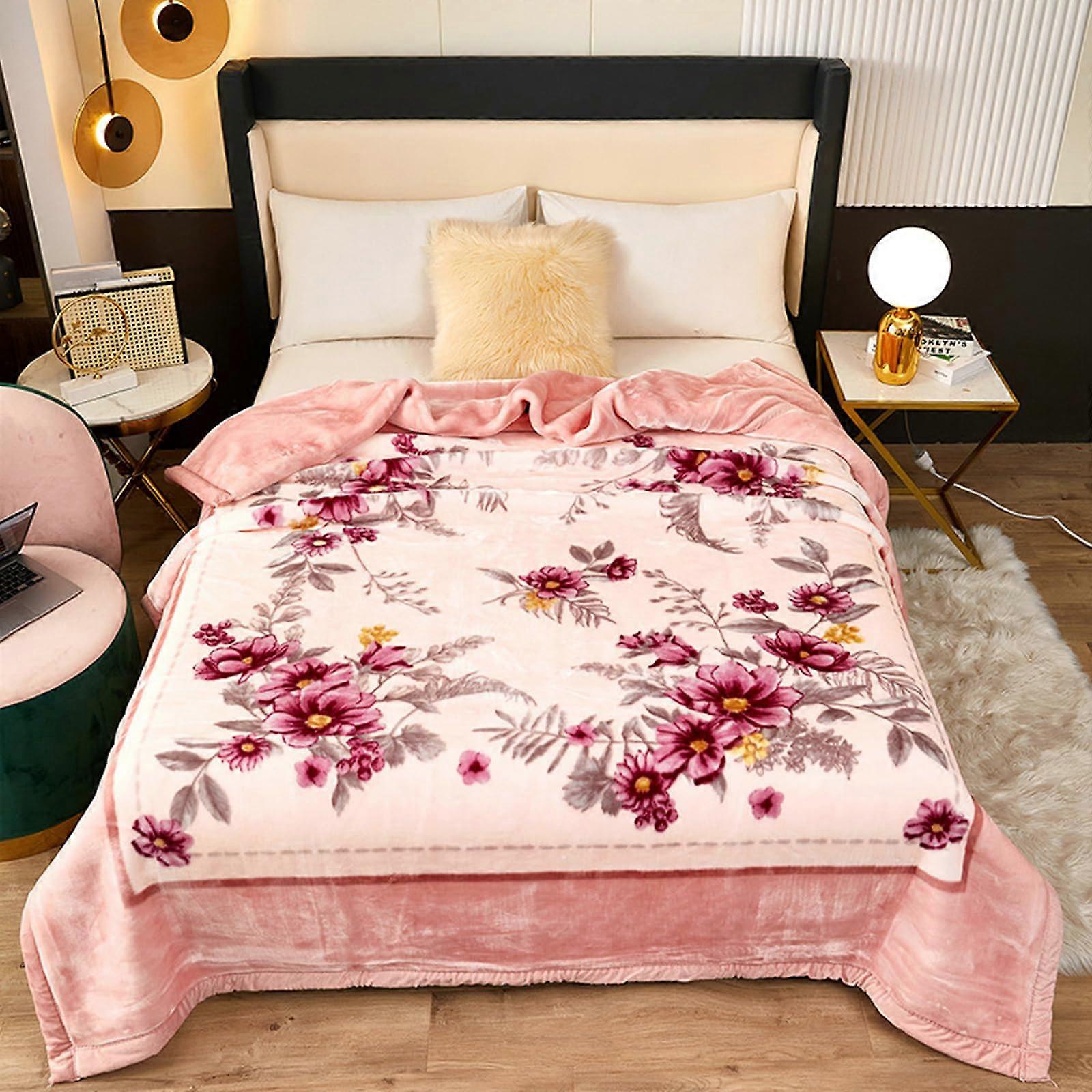 Korean Mink Blanket, Heavy Fleece Plush Throw, Soft Warm AllYear, 200x230cm