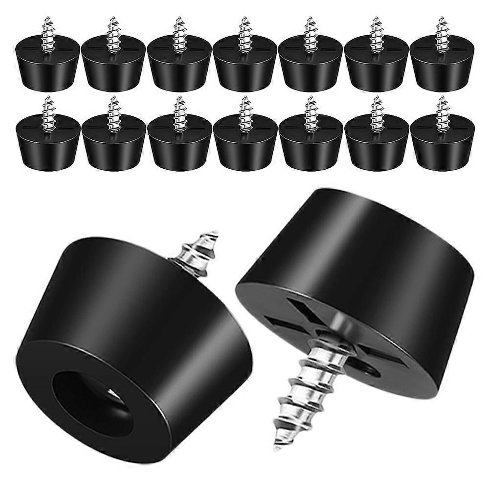 100 Pcs Screw-On Non-Slip Chair Pads for Furniture Legs Protectors with PVC Material Black