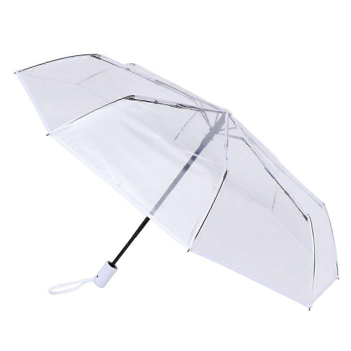 1pc Fully Automatic Triple Folding Transparent Umbrella Outdoor Umbrella