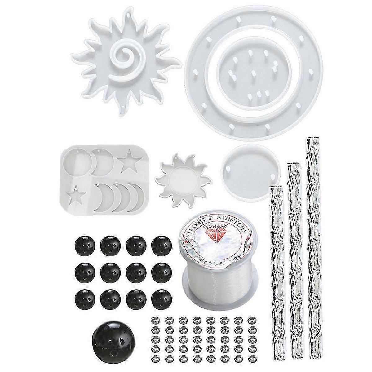 Wind Chimes Silicone Resin Molds Kit Dragonfly Butterfly Fairy Epoxy Resin Mold Measure for Create Art DIY Wind-Bell D