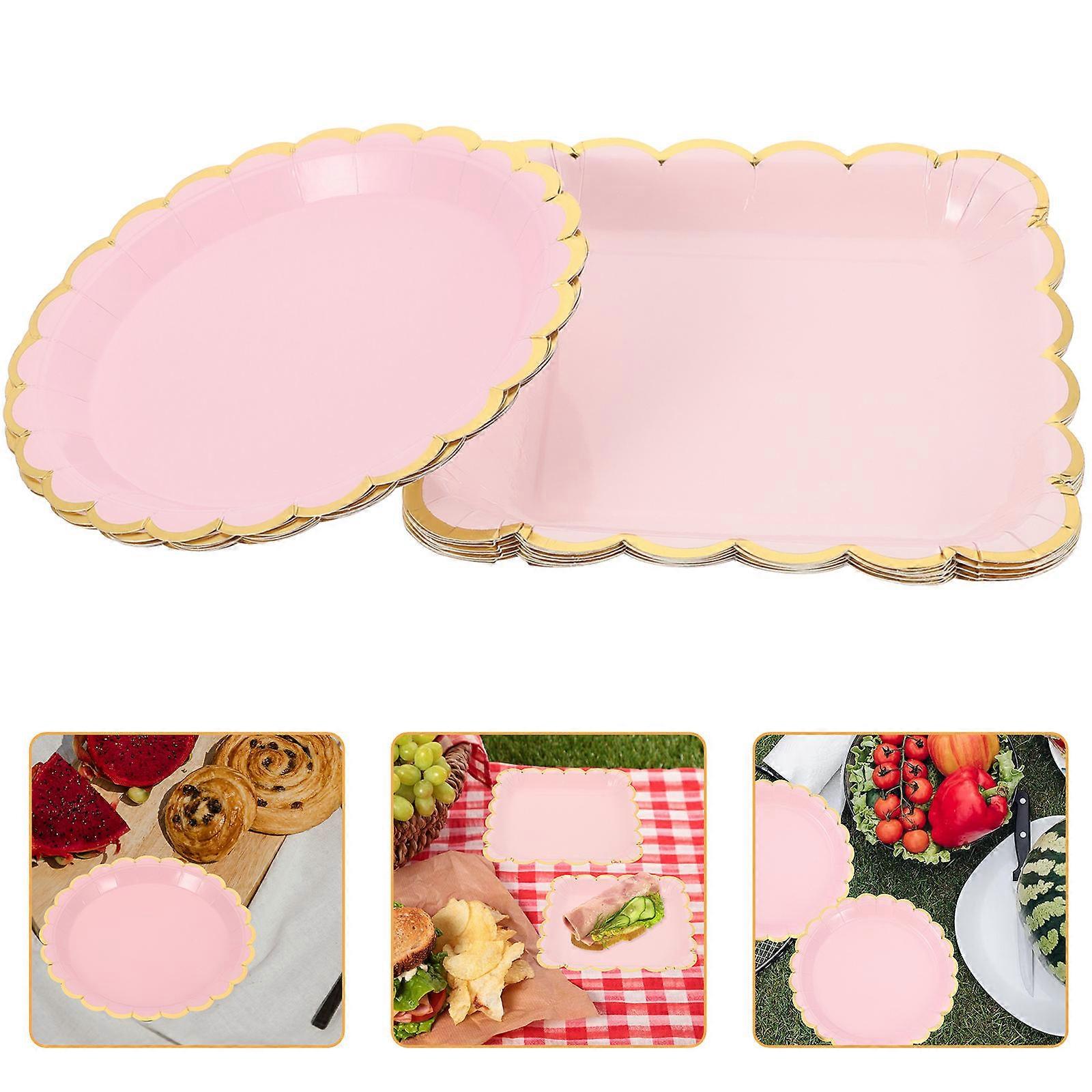 Decorative Paper Square Pink 18x18x1.5cm Serving Foods 20Pcs
