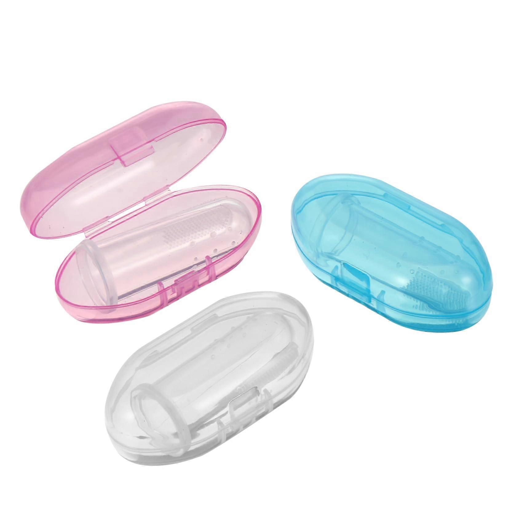 Silicone Milk Toothbrush Pack of 3 for Kids - Soft Finger Toothbrushes for Toddlers, BPA-Free Silica Gel Design