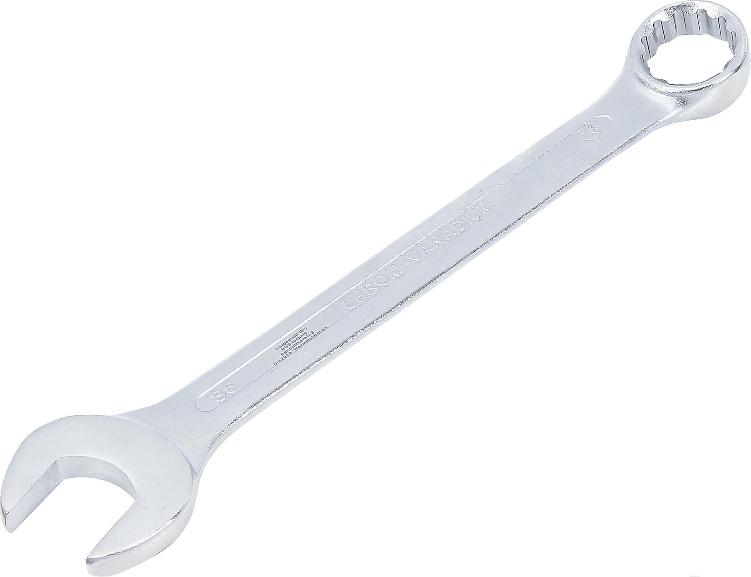 1086 Combination Spanner 36 Mm Metric Open End Ring End Silver Finish