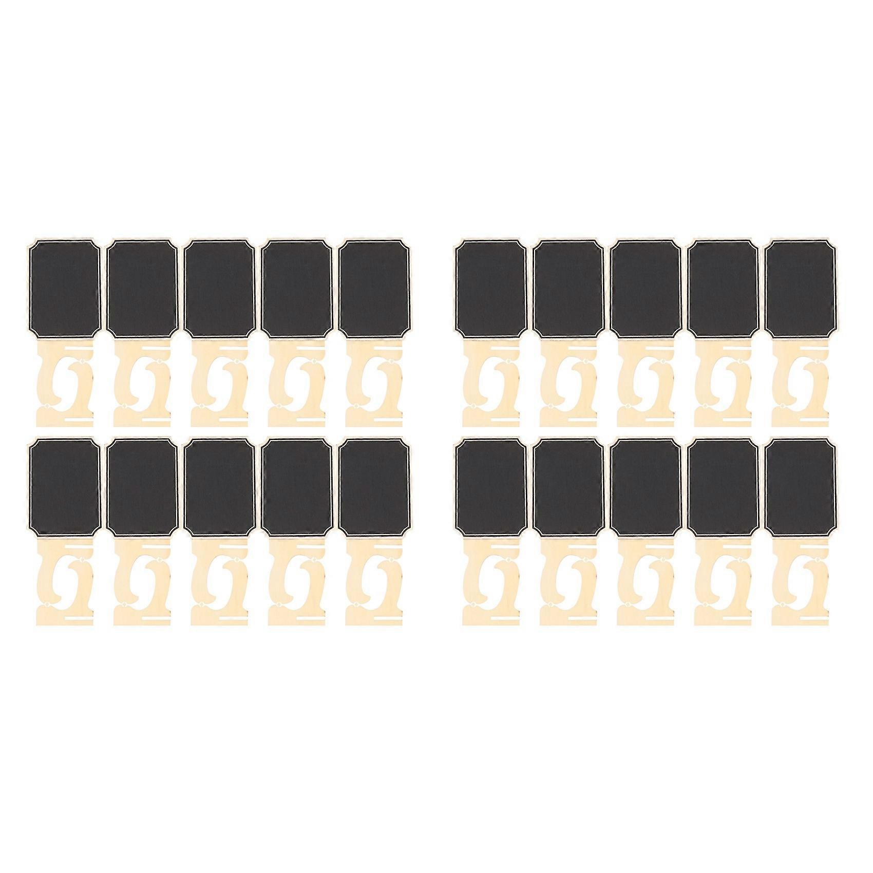 40x Mini with Support Easels Stand,Place Cards Small Rectangle Little Wood Blackboard