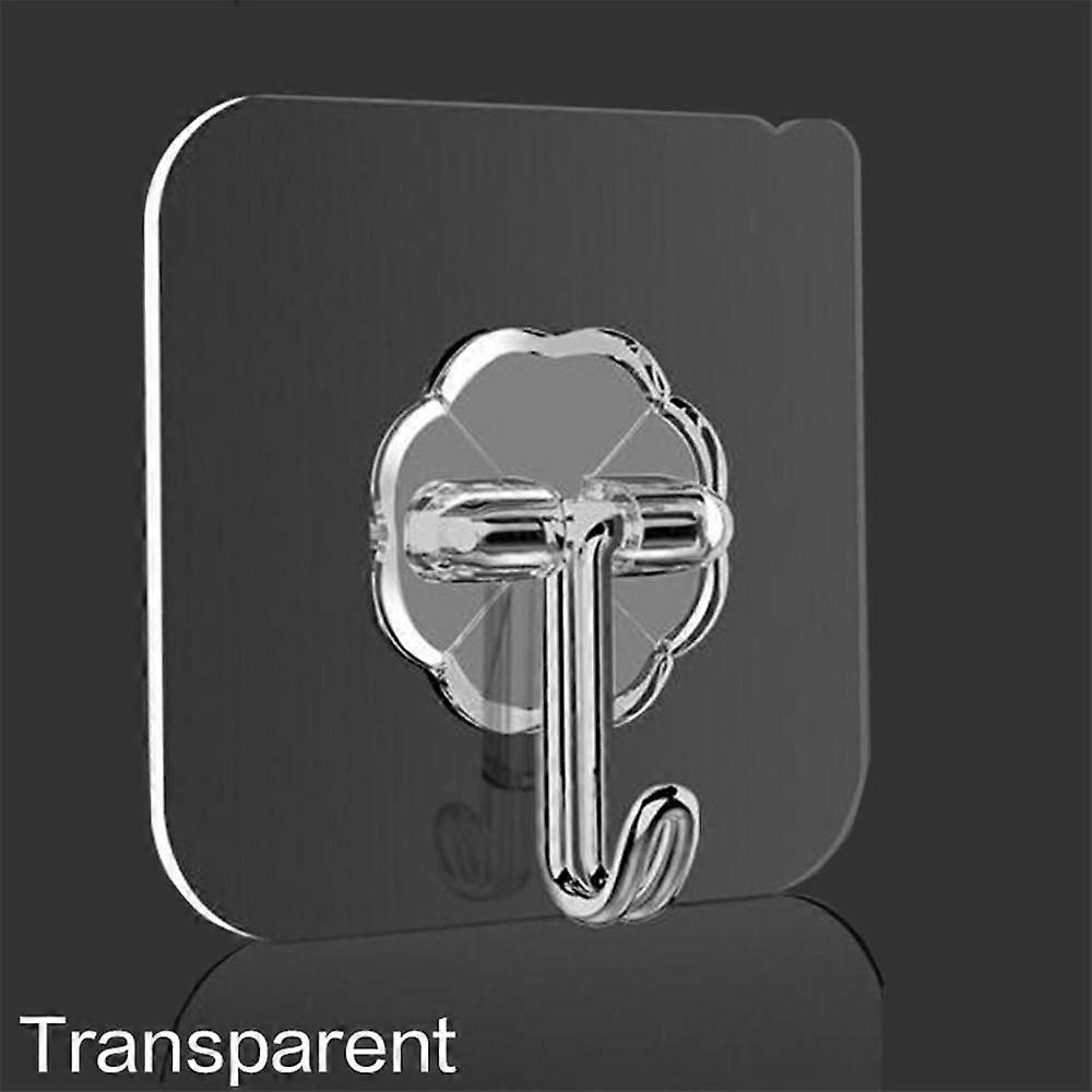 4/10/20PCS Bathroom Kitchen Wall Hanger Door Hook Adhesive Wall Hooks Transparent Anti-skid Traceless Heavy Duty Stick on Hook