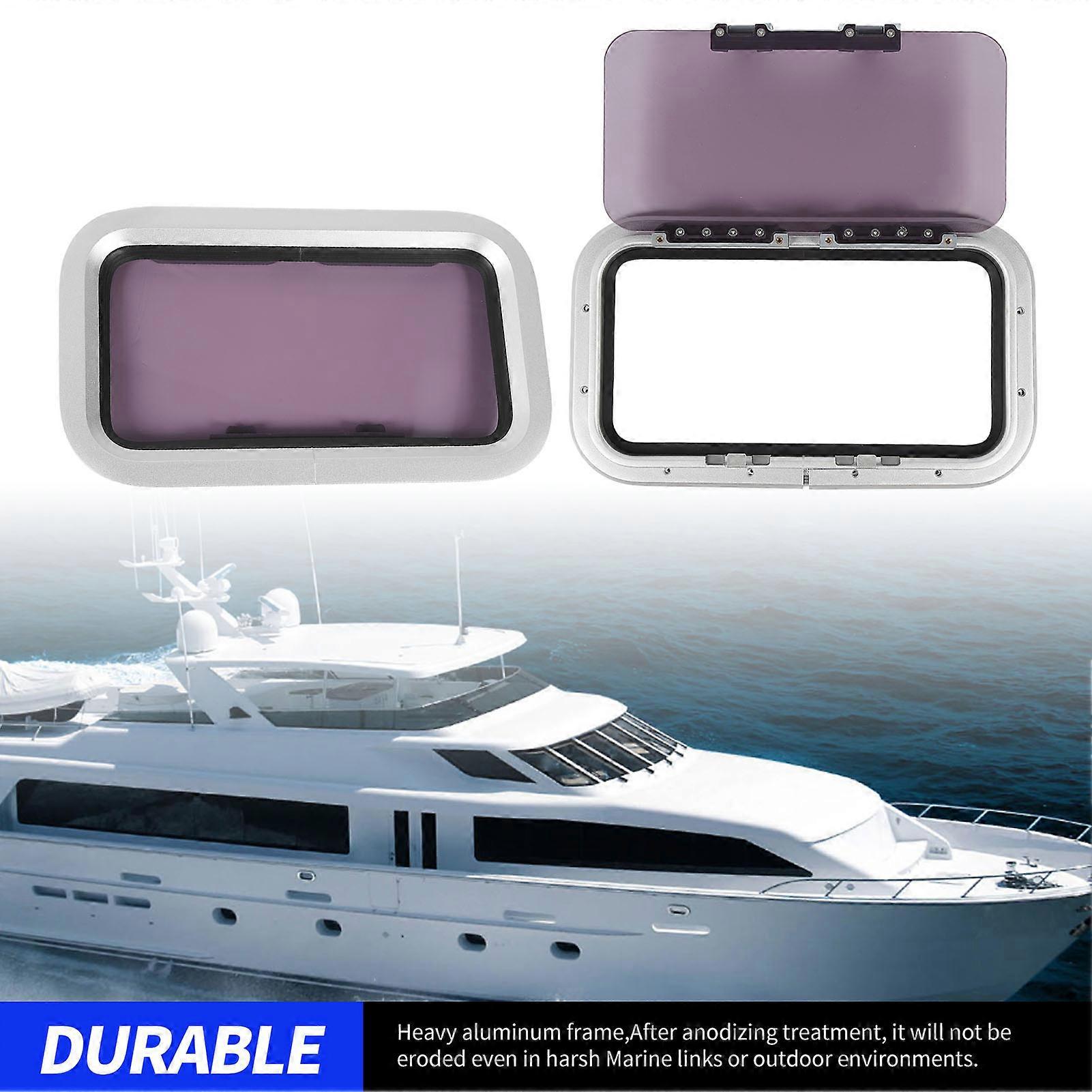429x171mm Marine Portlight Window Rectangle Internal Opening Ventilation Hatch Porthole Window for Boat Yacht RV