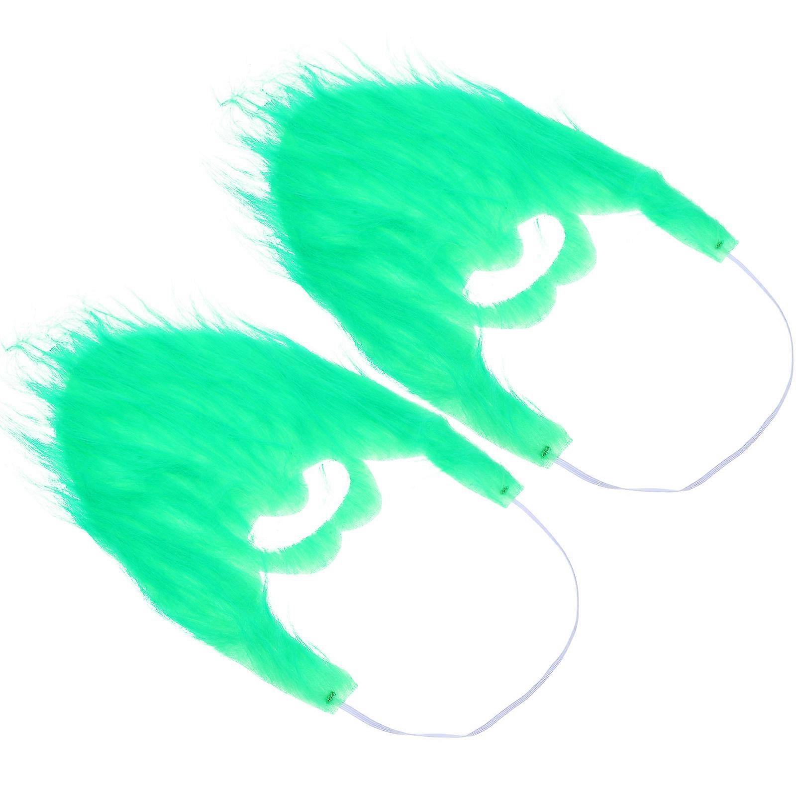 Fake Beard Realistic Faux Beard Birthday Party Fuzzy Material 30X25CM Stage Performance 2Pcs