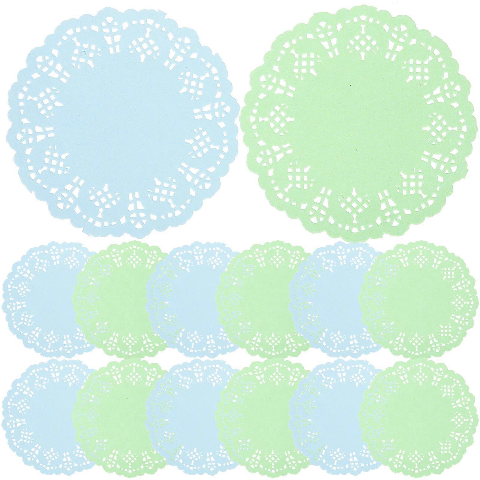 Decorative Paper Table Mats Oil-Proof Paper Placemat Dining Table Decor Assorted Color Round Shape Elegant Style 2 Bags