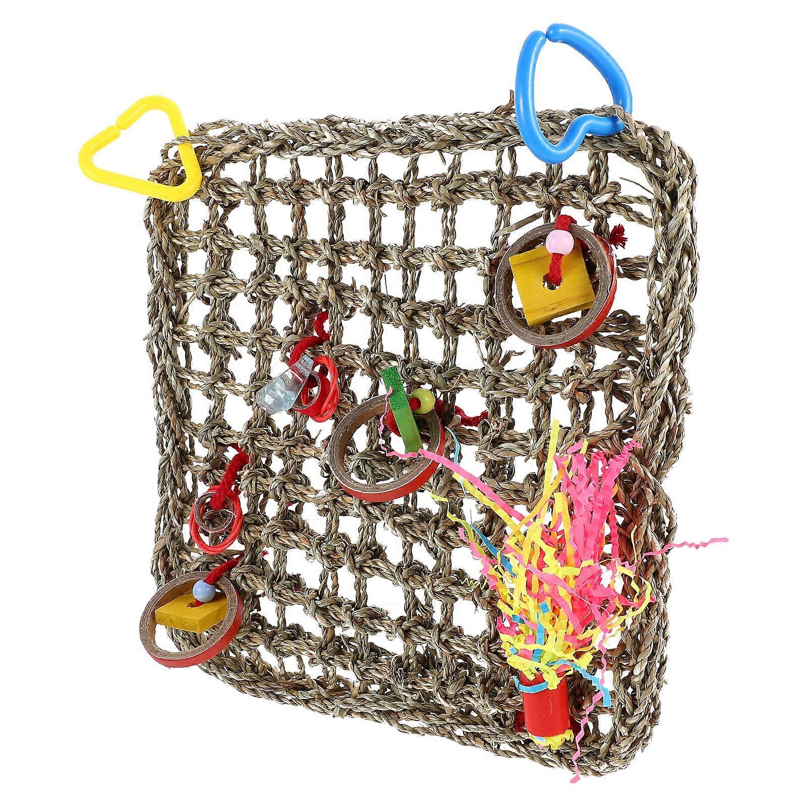 Handmade Bird Hammock for Parrots – Durable Woven Climbing Net Accessory for Physical and Mental Stimulation, Relaxation and Claw Exercise