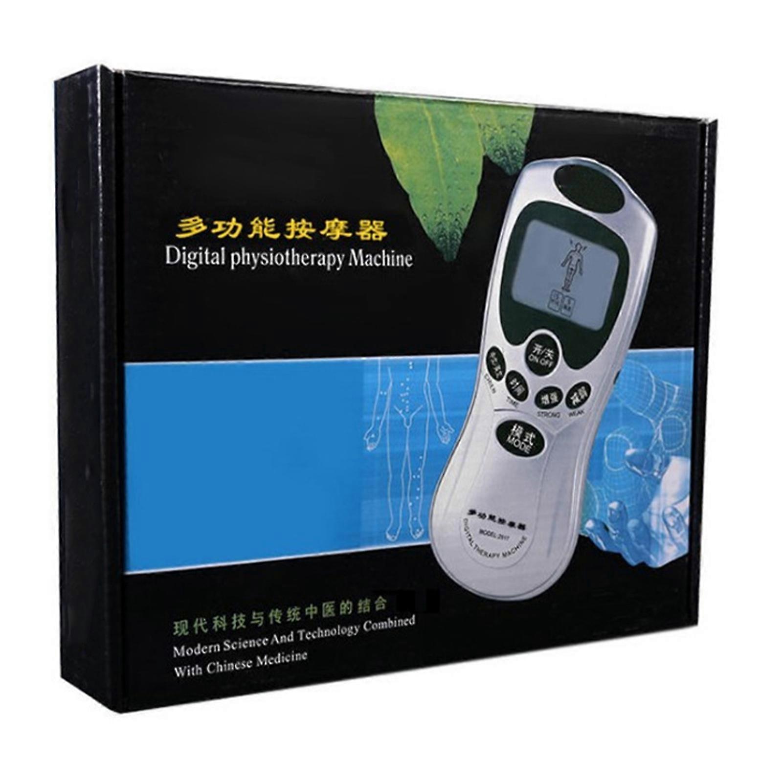 Digital Pulse Massage Machine 8 Modes LCD Display 2 Snap Cable Multifunctional Acupuncture Massage Device