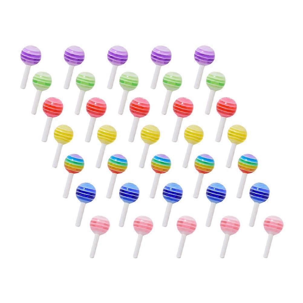 Cute Lollipop Nail Art Charms Made of Durable Resin for DIY Decor Assorted Color 50 Pieces