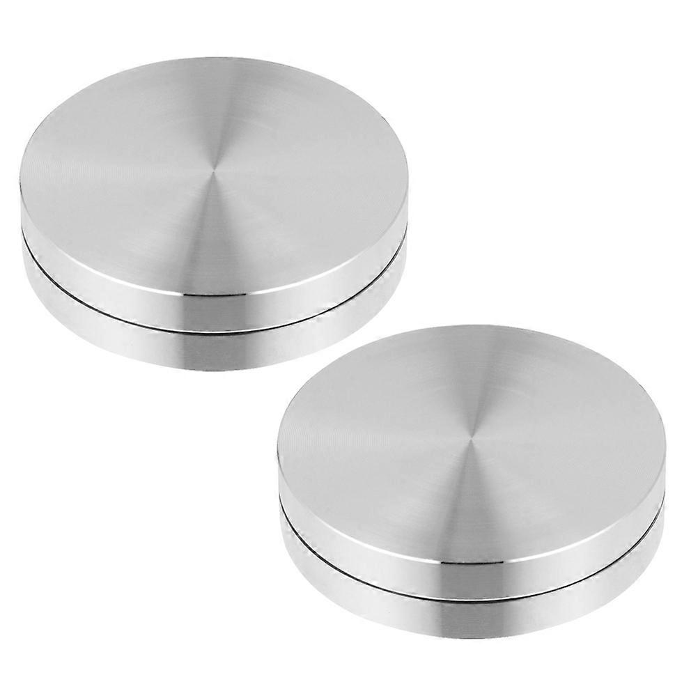 Silver Aluminum Alloy Table Turntable Bearing for Home 2 Pieces 360Degree Rotatable Design