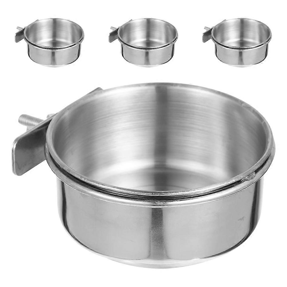 4pcs Removable Bird Food Bowls & Water Cups for Cage – Durable, Chew Resistant & Easy to Clean for Parakeets, Budgies & Birds