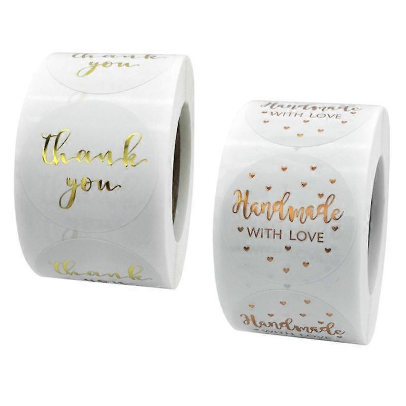500Pcs Thank You Handmade With Love Stickers Stamp Labels For Wedding Christmas