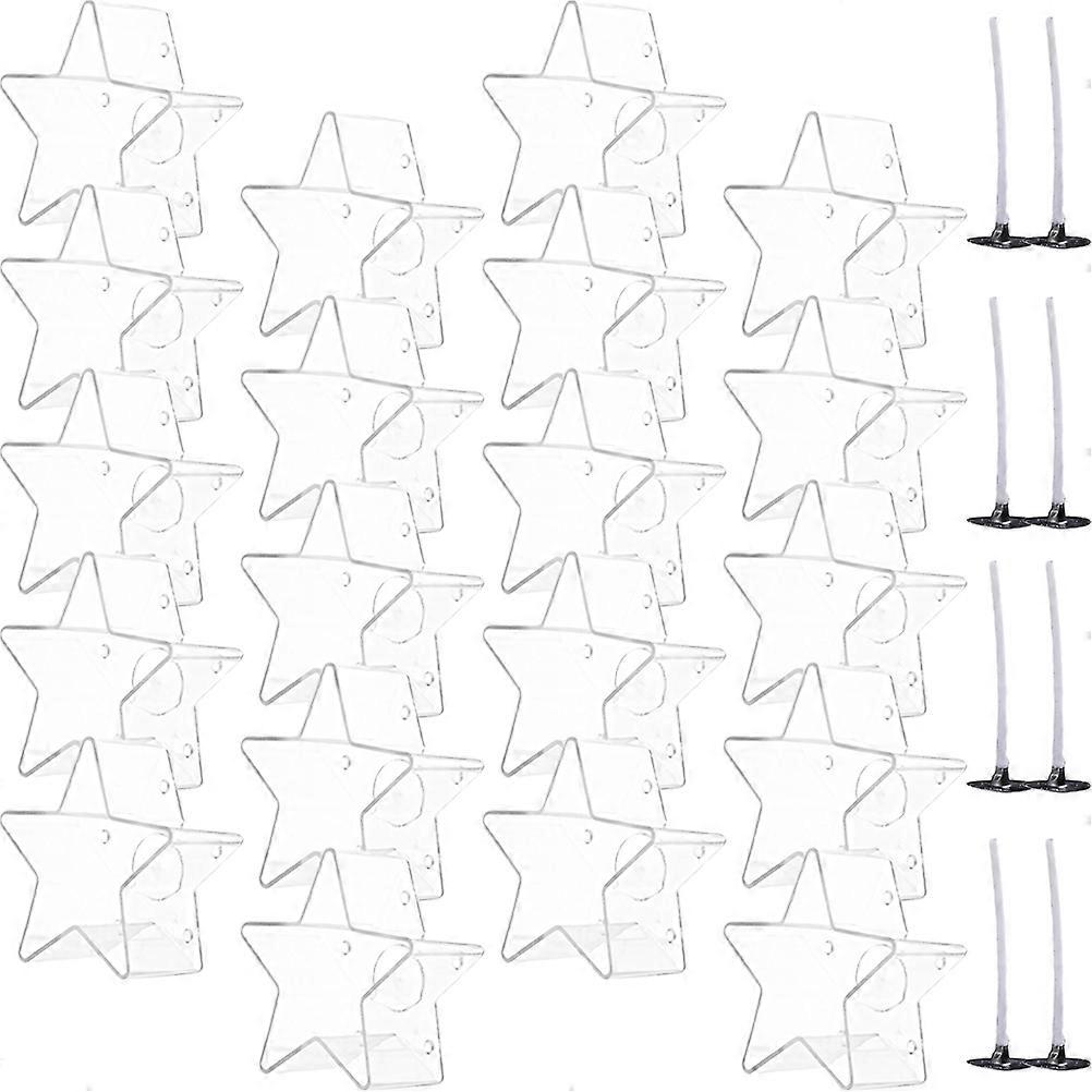 DIY Star Shaped with Wicks Transparent Plastic Container 1Set