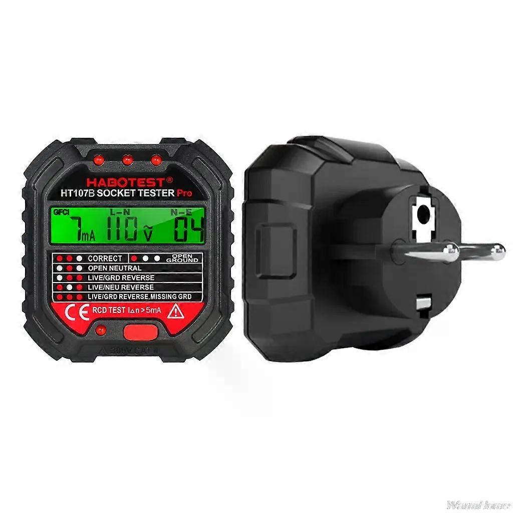 Line Tester RCD Tester Electrical Socket Testers EU/UK/US Plug Socket Tester HT107 Voltage Test With LCD Display M89B