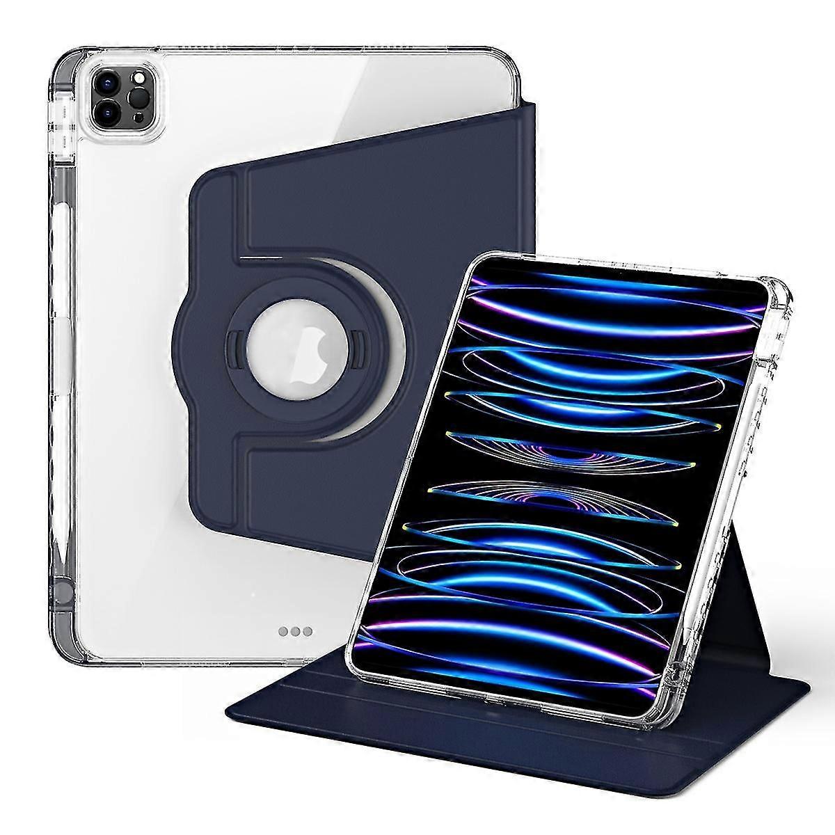 For iPad Pro 11 2022 / Air 10.9 2022 360 Rotation Detachable Clear Acrylic Leather Tablet Case