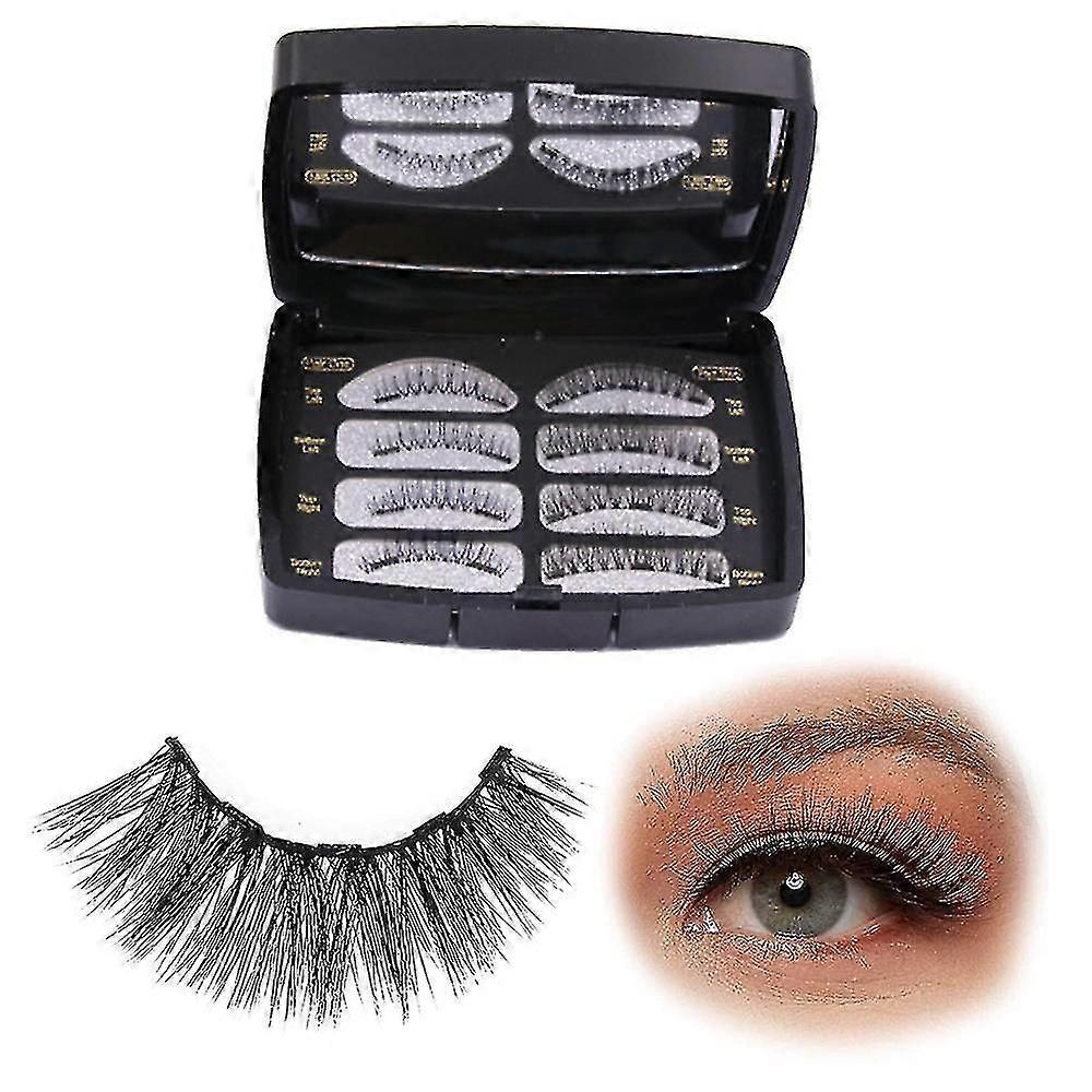 Magnetic False Eyelashes Set, Hand-sharpened Natural Eyelashes Without Glue