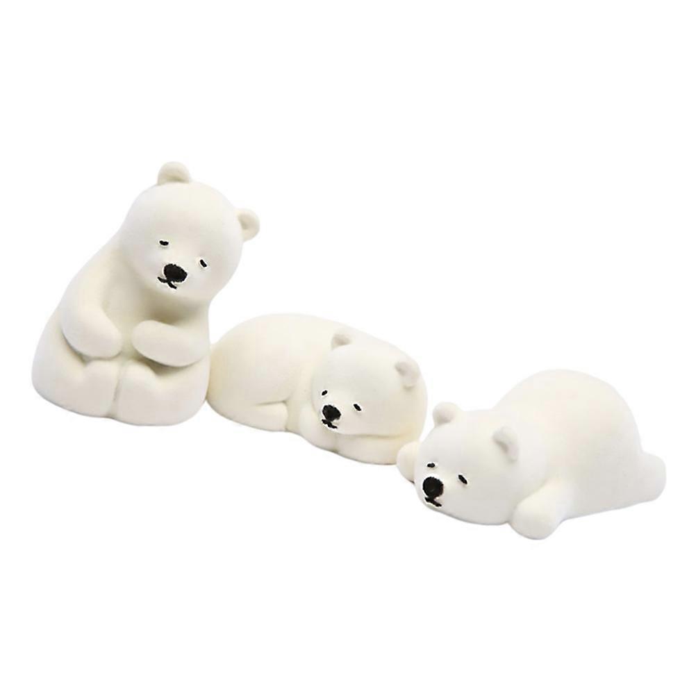 Polar Bear Ornaments For Vehicle Embellishment With Realistic Features And Fine Craftsmanship 3Pcs