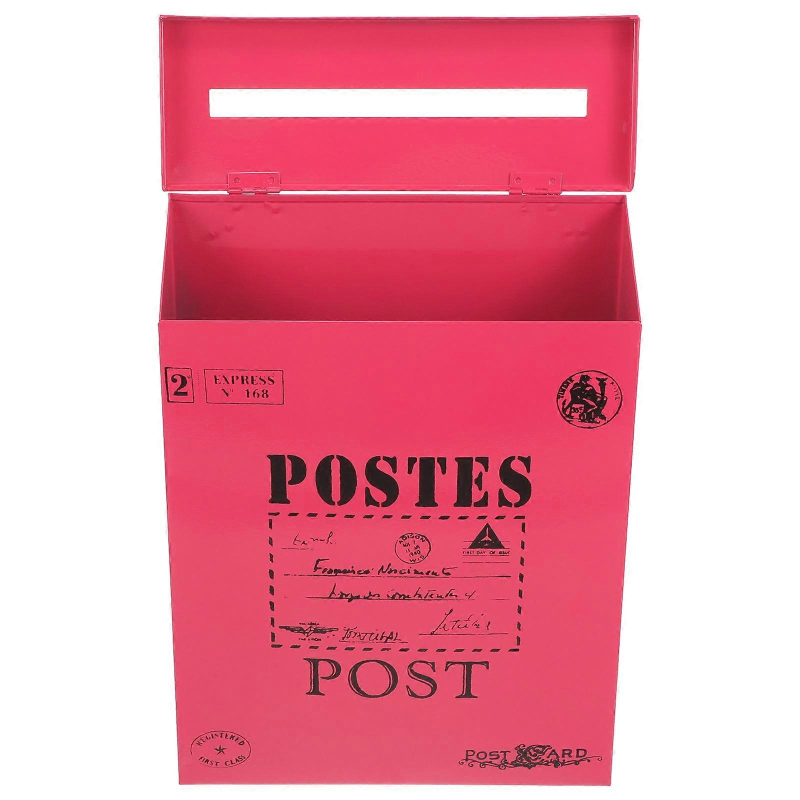 Rosy Iron Mailbox for Decor Durable Wall Mounted Suitable for Home and Office Use 7x5 Inches