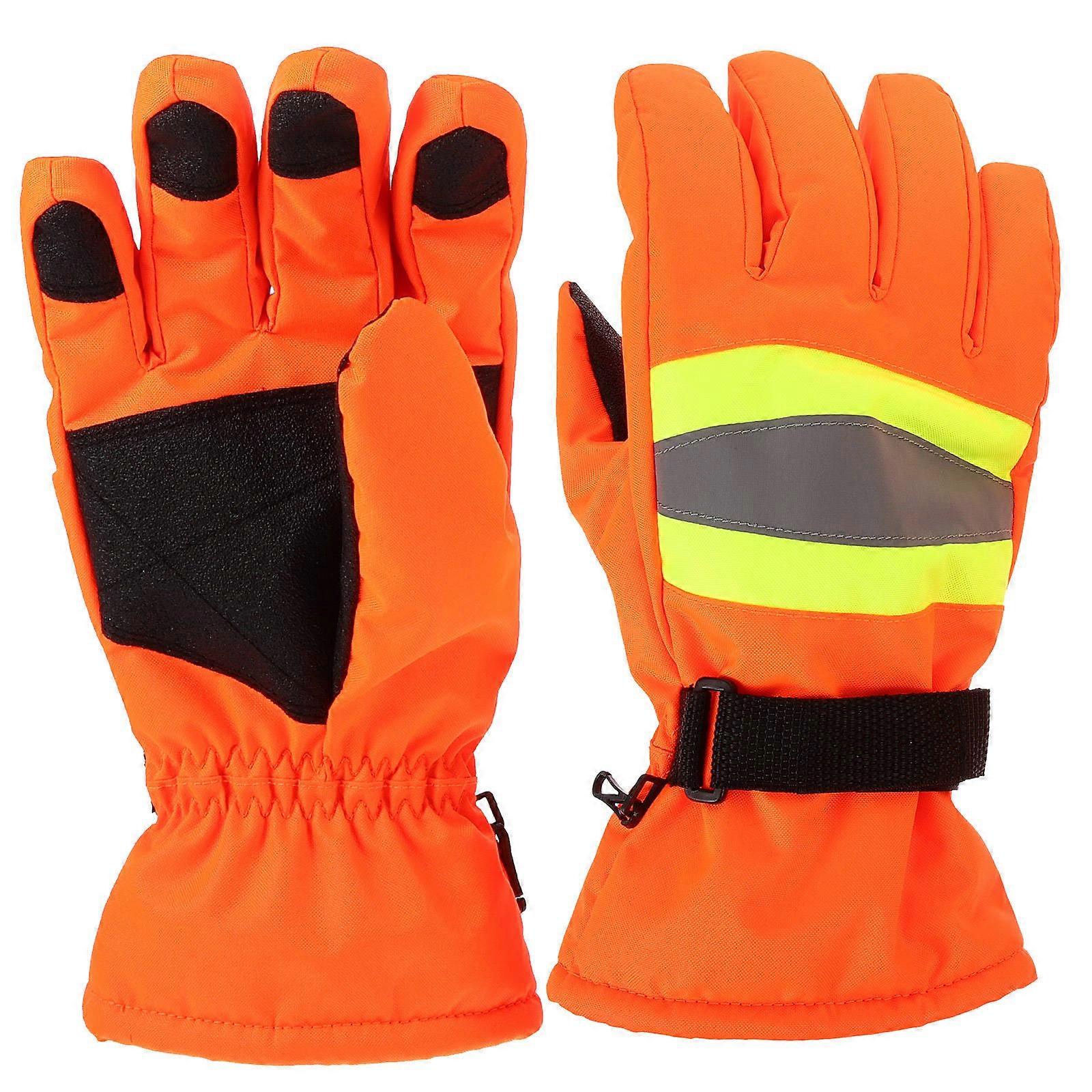 Thickened Full Finger Outdoor Gloves for Winter Activities – Reflective Design, Warm and Comfortable for Construction, Skiing, and Sweeping